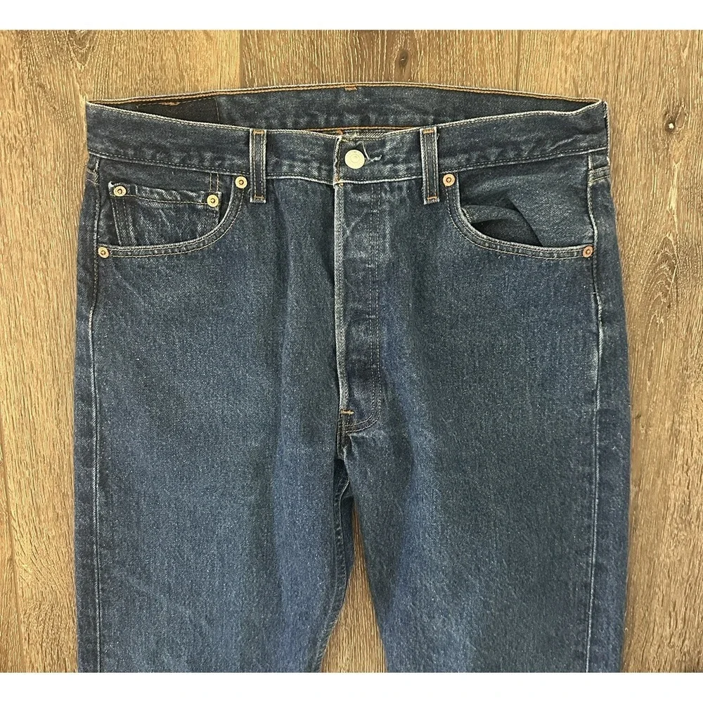 Vintage Levis 501XX Jeans Mens 36x31 Short Blue 90s Raw‎ Dark Denim 34x28